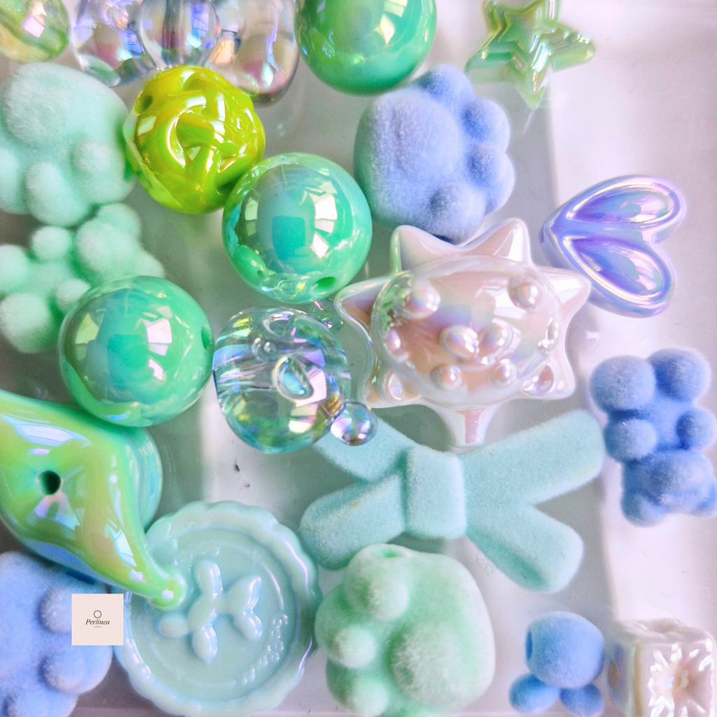 Bonbons - Mix de perles fantaisie pour stylo, porte clés, chaines de téléphone et sac