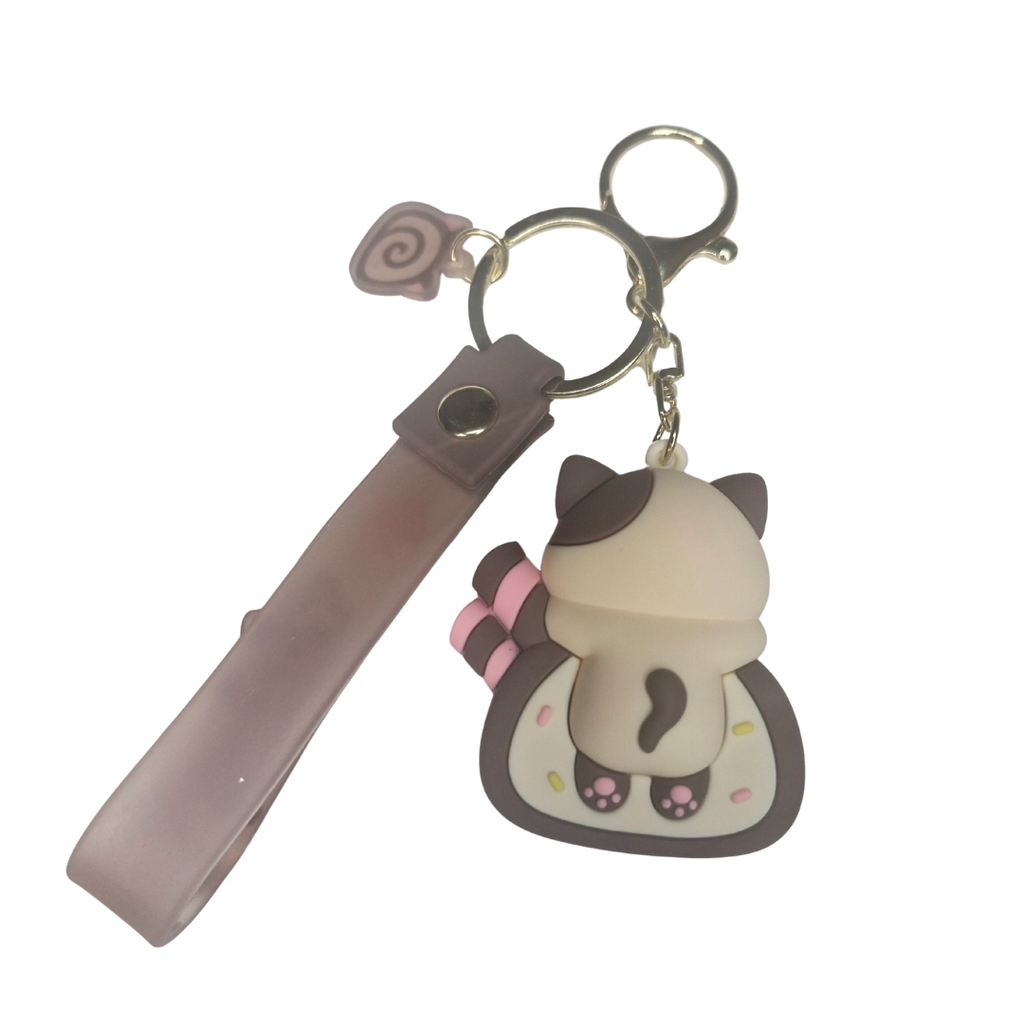 Chat Kawaii Chocolat - Porte-clés – Bijou de sac mignon & gourmand
