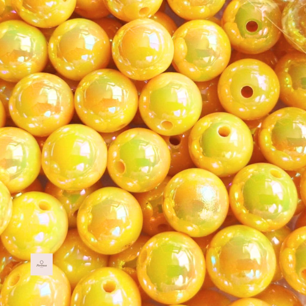 Soleils - Perles rondes nacrées 16 mm – perles acryliques pour bracelets, porte-clés, stylos, chaînes de téléphone et accessoires de sac DIY -  70 g