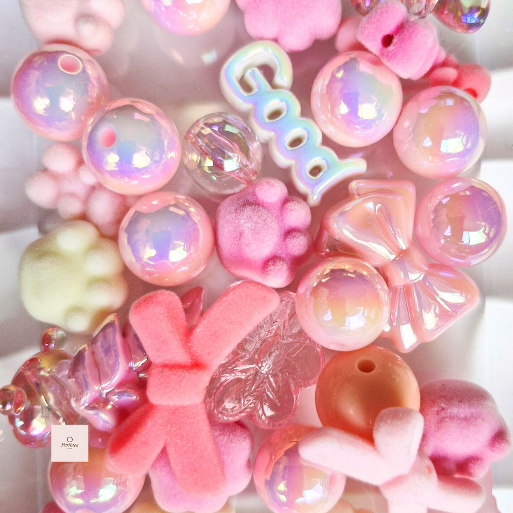 Bonbons - Mix de perles fantaisie pour stylo, porte clés, chaines de téléphone et sac