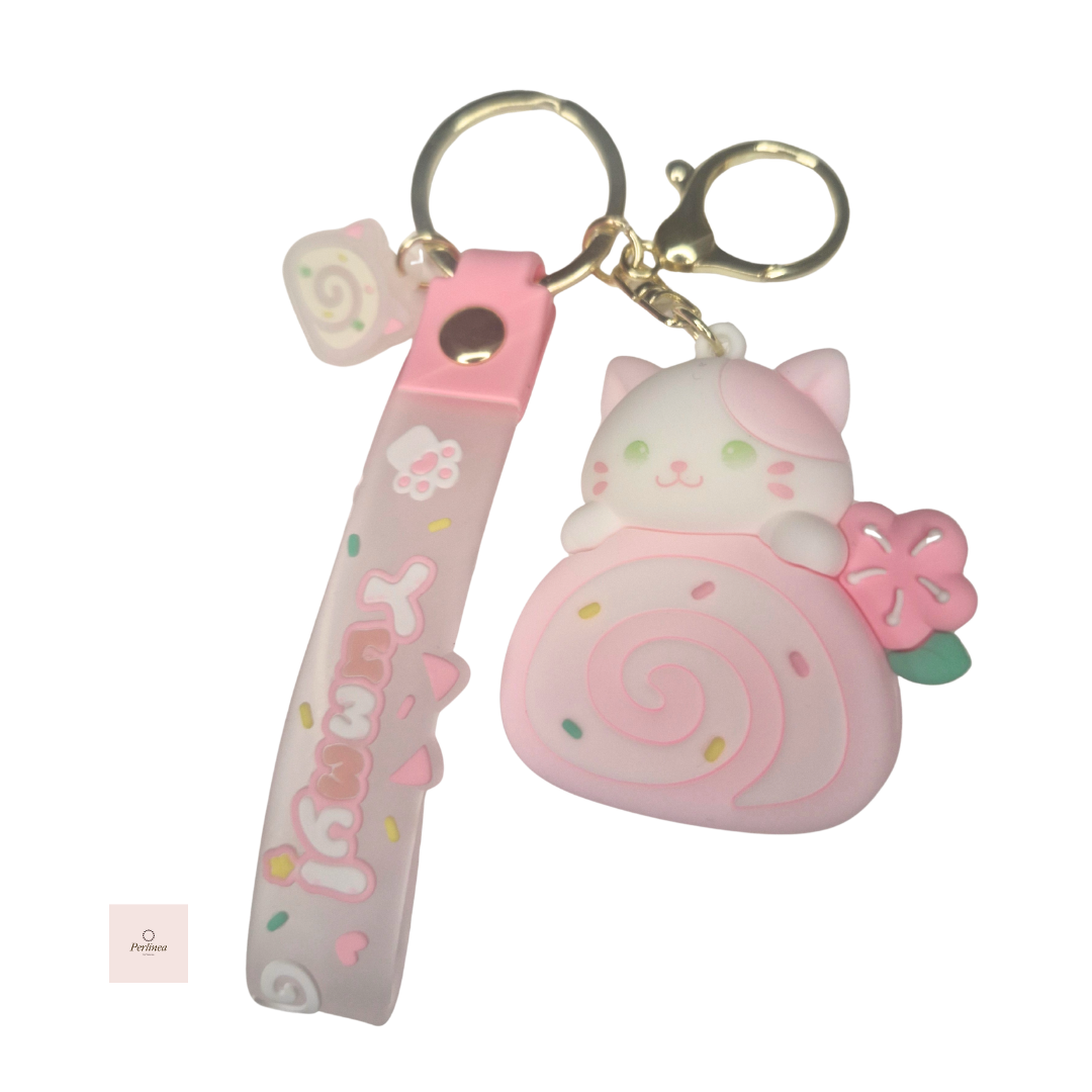 Chat Kawaii Rose - Porte-clés– Bijou de sac mignon & fantaisie