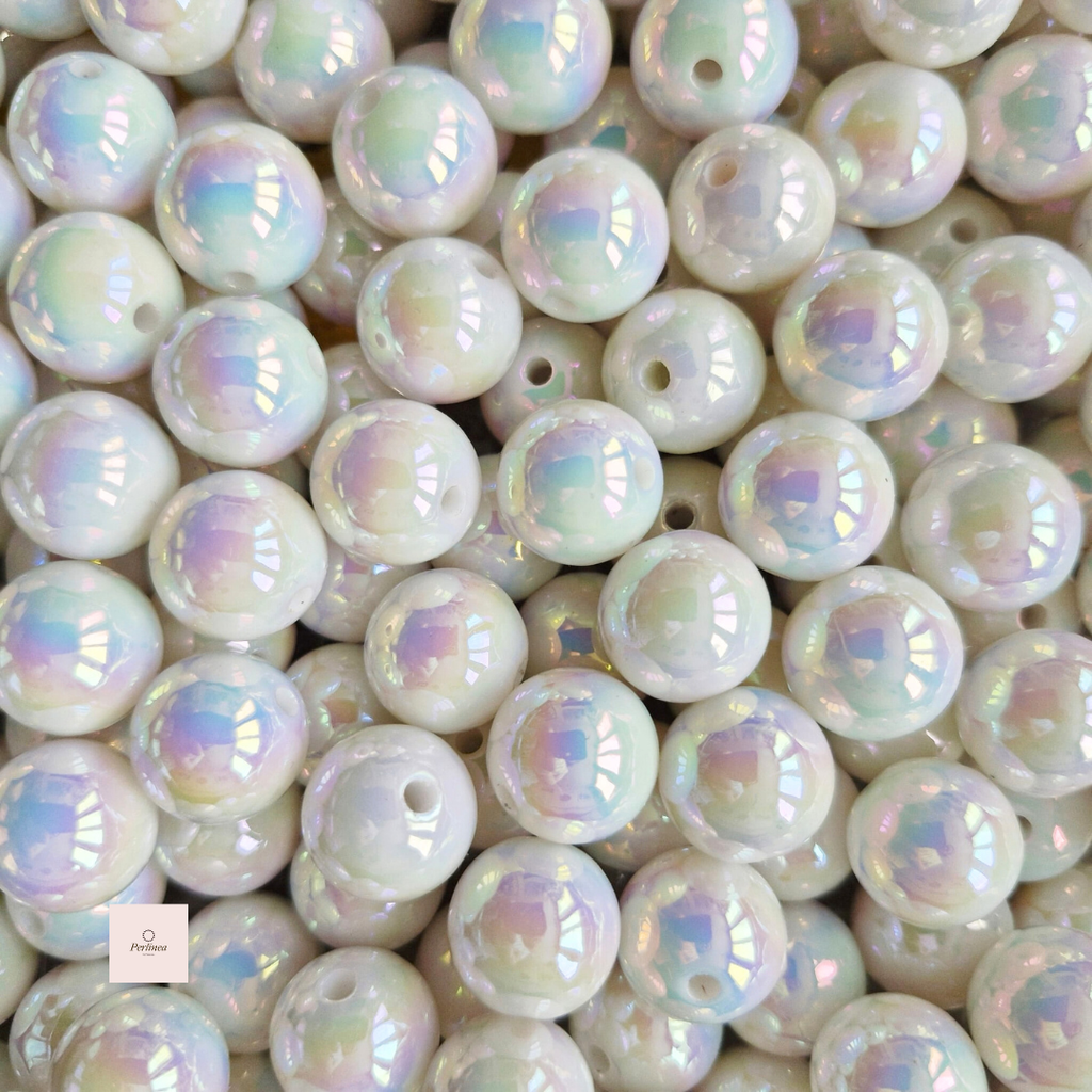 Soleils - Perles rondes nacrées 16 mm – perles acryliques pour bracelets, porte-clés, stylos, chaînes de téléphone et accessoires de sac DIY -  70 g