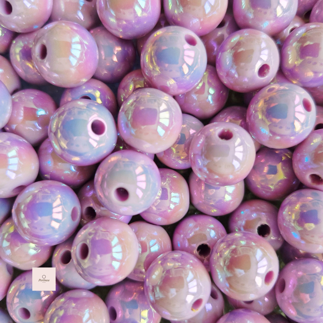 Soleils - Perles rondes nacrées 16 mm – perles acryliques pour bracelets, porte-clés, stylos, chaînes de téléphone et accessoires de sac DIY -  70 g