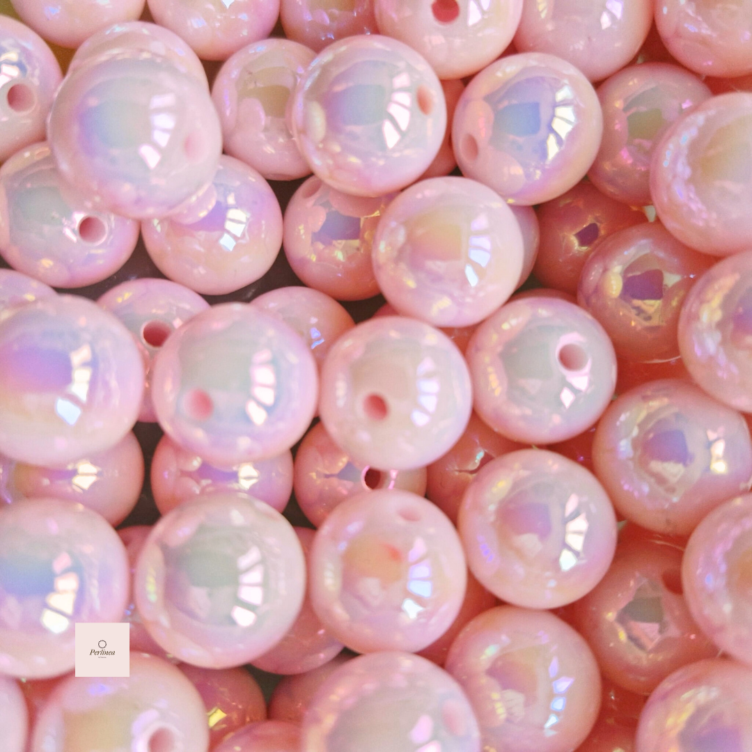 Soleils - Perles rondes nacrées 16 mm – perles acryliques pour bracelets, porte-clés, stylos, chaînes de téléphone et accessoires de sac DIY -  70 g